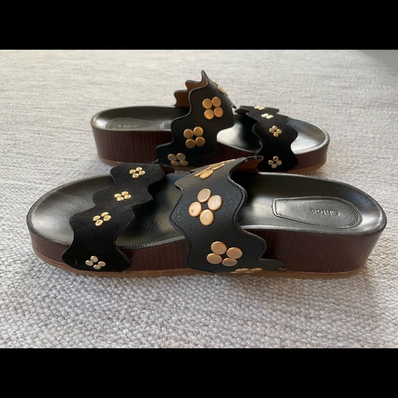 CHLOE LAUREN STUDDED PLATFORM SANDAL 38/ 8 - Picture 5 of 9